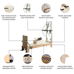 Pilates Reformer with Tower & Mat Conversion – Full - Body Studio System - SXZFITNESS