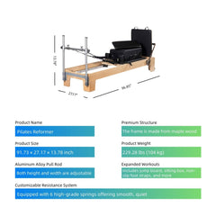 Premium Maple Wood Pilates Reformer - SXZFITNESS